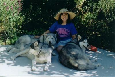 Chang and her huskies